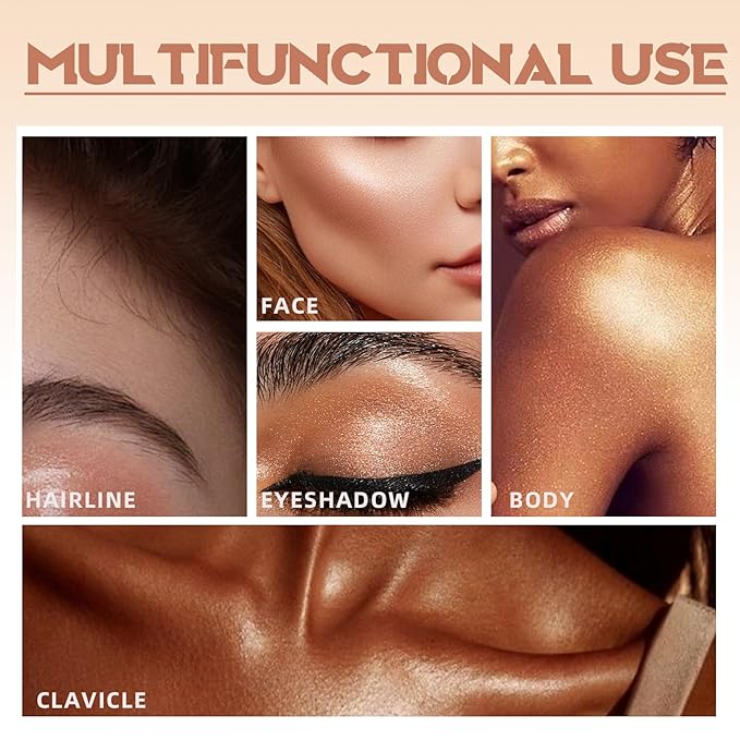 Cream Contour Stick for Cheeks Tint, Multi-Use Makeup Highlighter Blush Bronzer Stick, Natural Glow Solid Moisturizer Stick Blendable Illuminator On-the-Go Shimmer Cream Contour Makeup-02