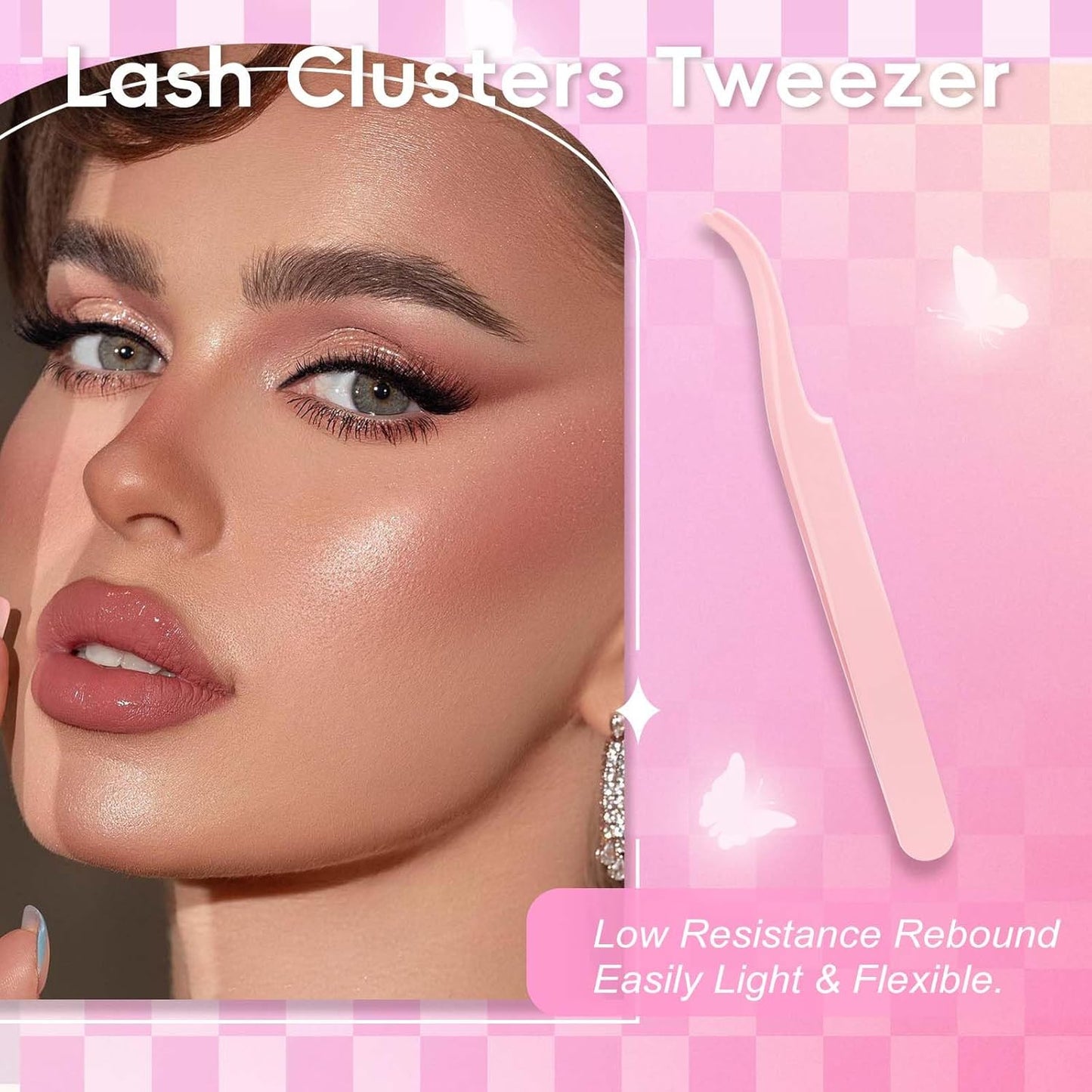 FADLASH Lash Extension DIY Kit Lash Clusters D Curl Cluster Lashes with Lash Bond and Seal Cluster Lashes Glue Remover Lash Tweezers for DIY Eyelash Extension at Home（Kit 200D-0.07D-12-18MIX）, black