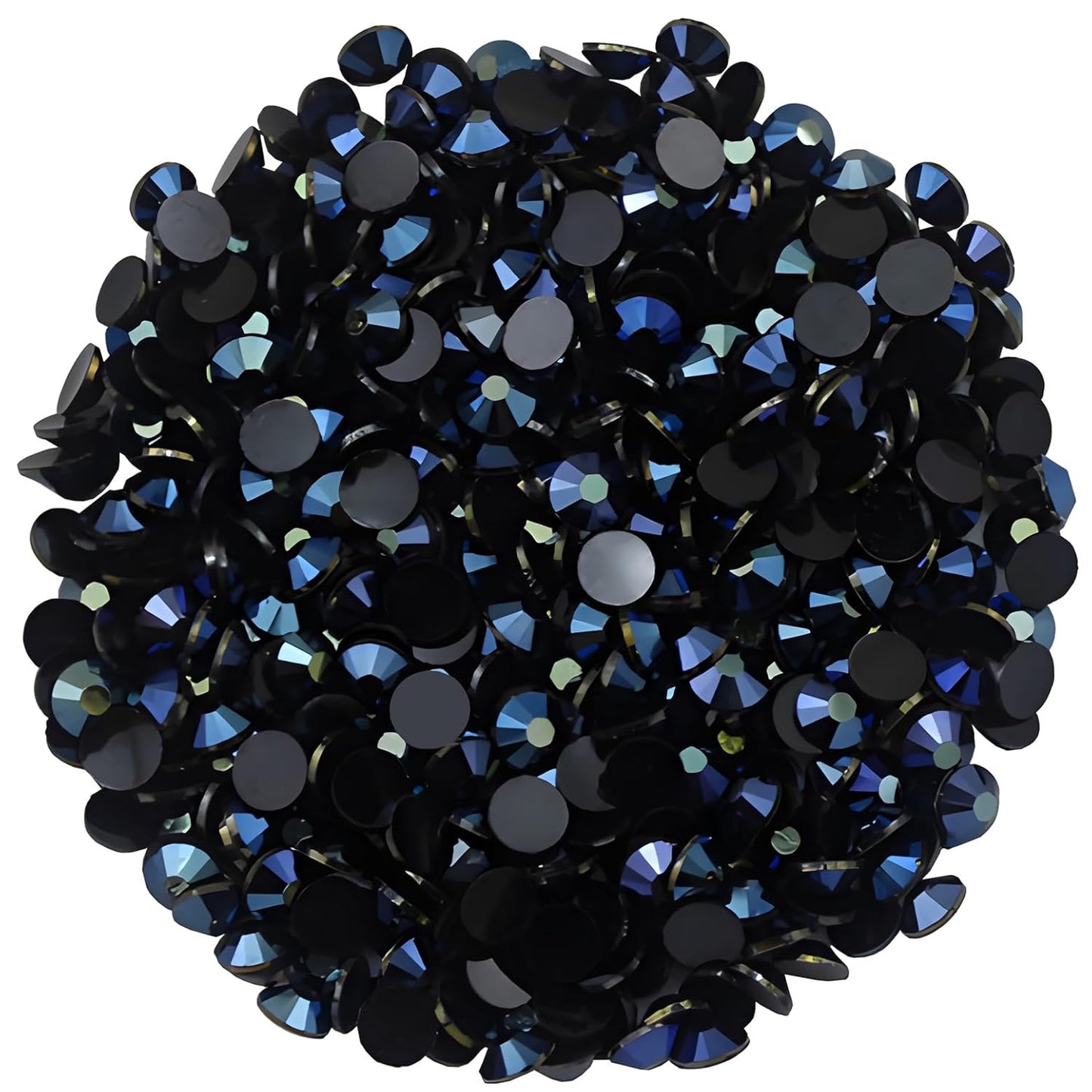 4500 Pcs SS6 2mm AB Flatback Rhinestones for Nails Art Crafts Glitter Round Shine Gems Crystals DIY Clothes Shoes （Black-Bottom Ink-Blue AB）