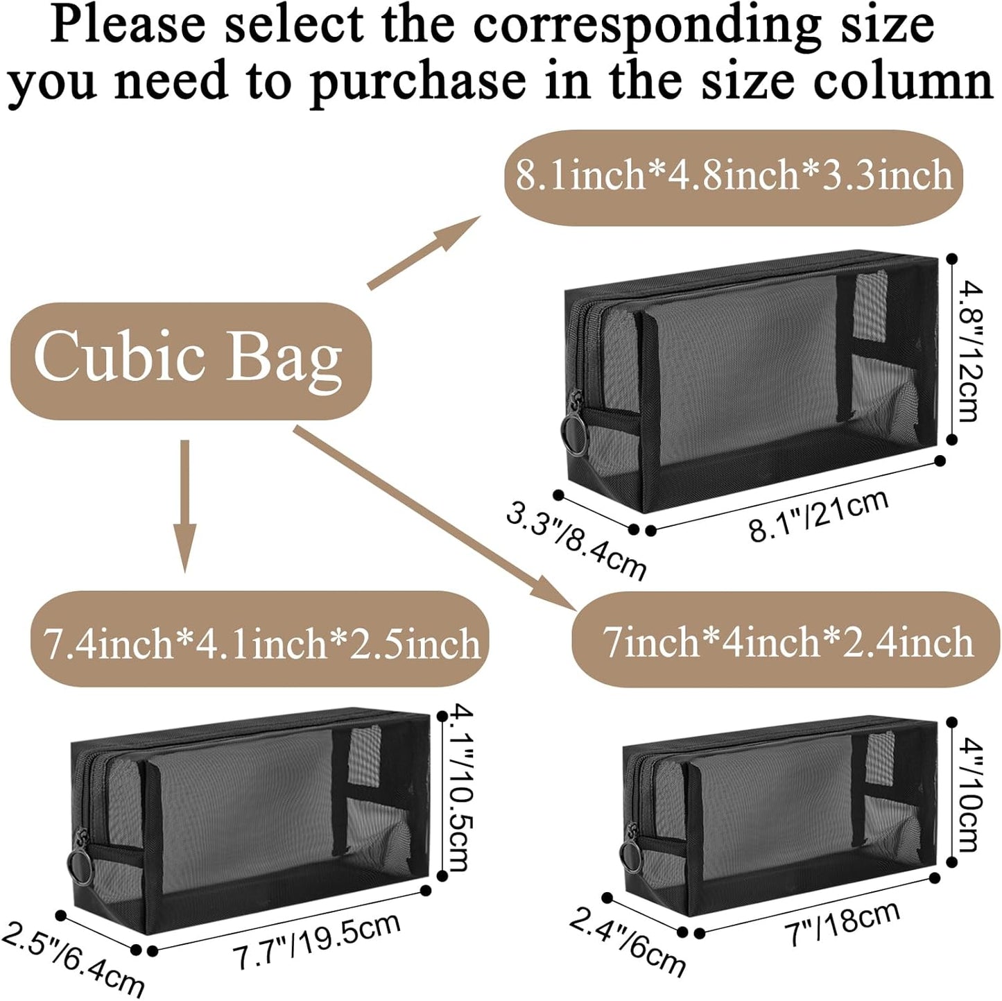 20 Pieces Mesh pouch, Mesh Makeup Bag Portable Makeup Pouch Travel Toiletry Bag for Makeup Organizer Home Office Travel Accessories, Mesh Cosmetic Bag with Zipper