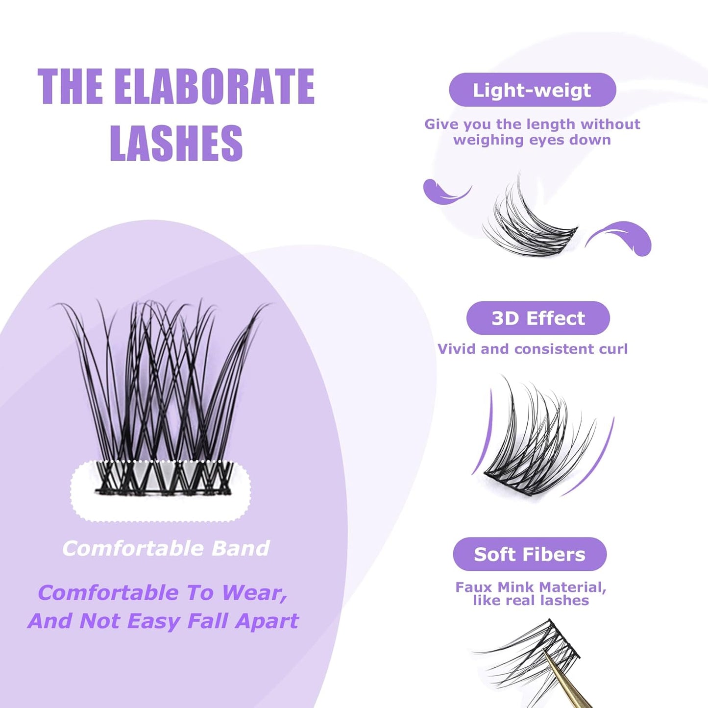 GAQQI Lash Clusters, Eyelash Clusters 120PCS C Curl Individual Lashes, Wispy Cluster Eyelash Extension 12mm Only, Natural Looking Cluster Lashes （GQ15, C Curl, 12mm)