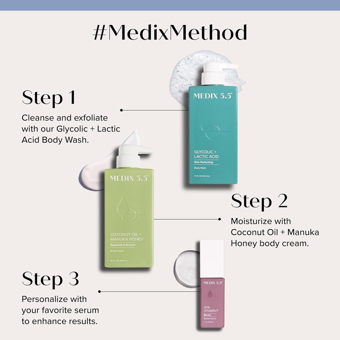 MEDIX 5.5 Coconut Oil Lotion W/ Manuka Honey Cream Skin Care Face Moisturizer & Body Cream | Firming Coconut Oil For Skin Minimizes Look Of Dry Skin, Cellulite, Stretch Marks, & Wrinkles, 2-Pack