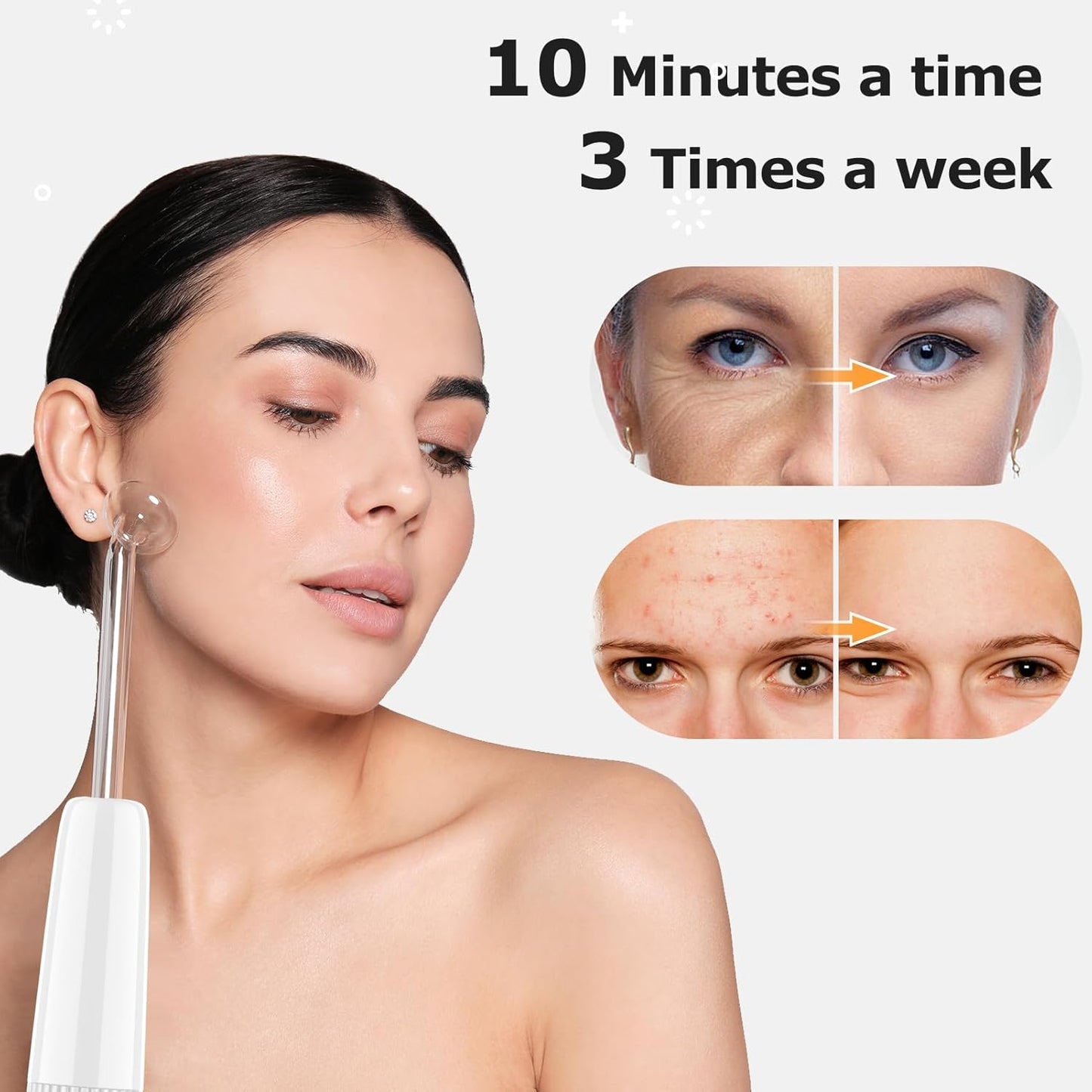 High Frequency Facial Device DARSONVAL High Frequency Facial Wand Micro-Care Skin Care