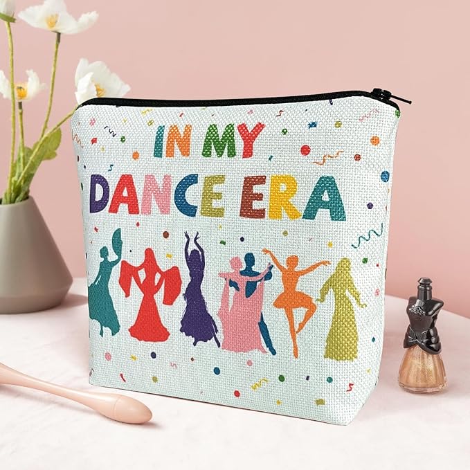 My Dance Era Canvas Zipper Cosmetic Bag, Small Makeup Bag for Women, Friends, Daughter, Sister for Dancers, Dancer Birthday Gifts for Girls (Blue)