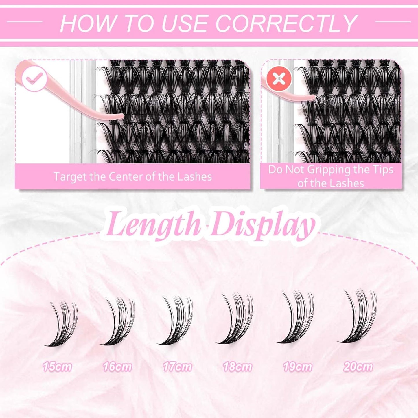 Individual Cluster Lashes Extensions 40D 0.07 D Curl 15-20mm Mixed Trays Extensions 240Pcs Individual Cluster Lashes DIY Eyelash Extensions at Home (40D-0.07D,15-20mm)