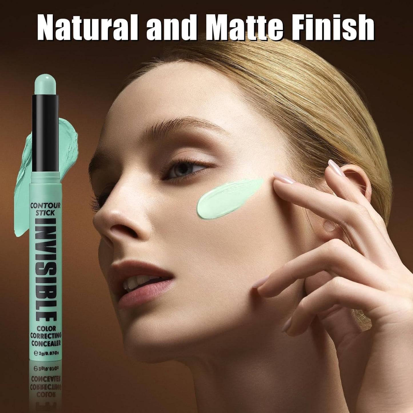 DAGEDA 3 Colors Color Corrector Stick, Cream Concealer Natural lightweight Coverage Cover Stick, Camouflage Redness, Correct Dark Spots and Brighten Correcting Concealer (Green, Natural, Light)