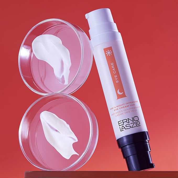 Erno Laszlo Day & Night Anti-Wrinkle Intensive Eye Cream, Mature Skincare, Anti-Aging Eye Cream Helps with Dark Circles, Fine Lines, Crow’s Feet, 2 x 0.27 Fl. Oz.