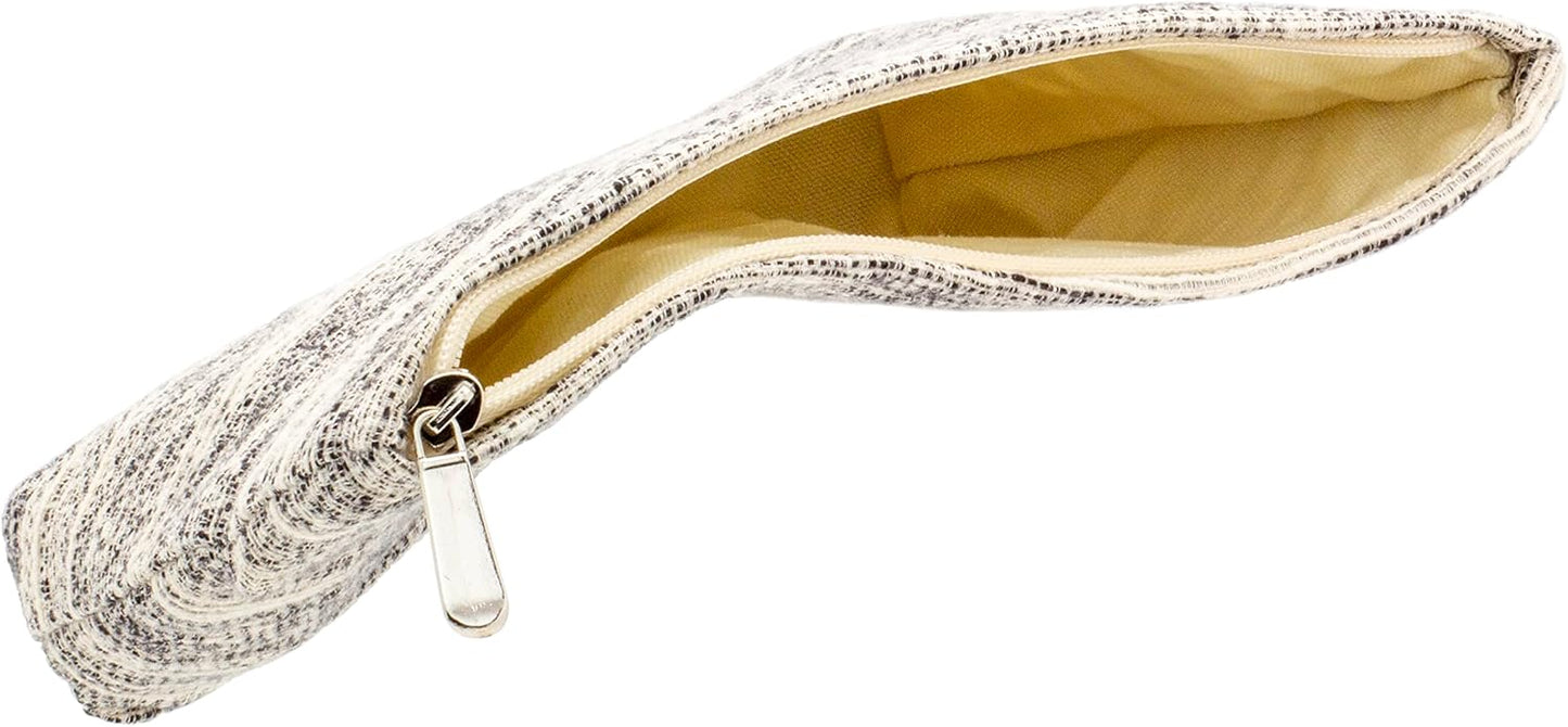 Makeup Bags for Purse Zipper Cosmetic Pouch Large Travel Canvas Make Up Organizer Tool Pouch for Women and Girls,Ripple Grey