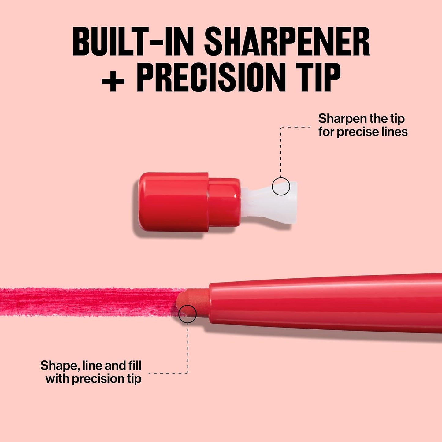 Revlon Colorstay Lip Liner Makeup with Built-in-Sharpener, Longwear Rich Colors, Smooth Application, 665 Plum, 0.01 oz