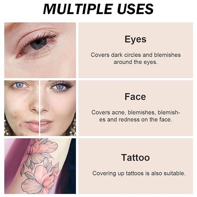 7 Color Solid Concealer Full Coverage Correcting Cream Concealer Waterproof Long-lasting Under Eye Concealer for Dark Circles Color Corrector Pro Concealer (Color 02)