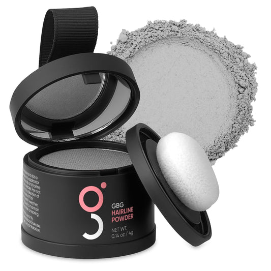 GBG Hairline Powder, Grey- 48-Hour Coverage Root Touch Up Powder for Bald Spots, Instant Hair Loss Concealer & Brightening Highlights - Hair Fillers for Thinning Hair for Women & Men, 4g