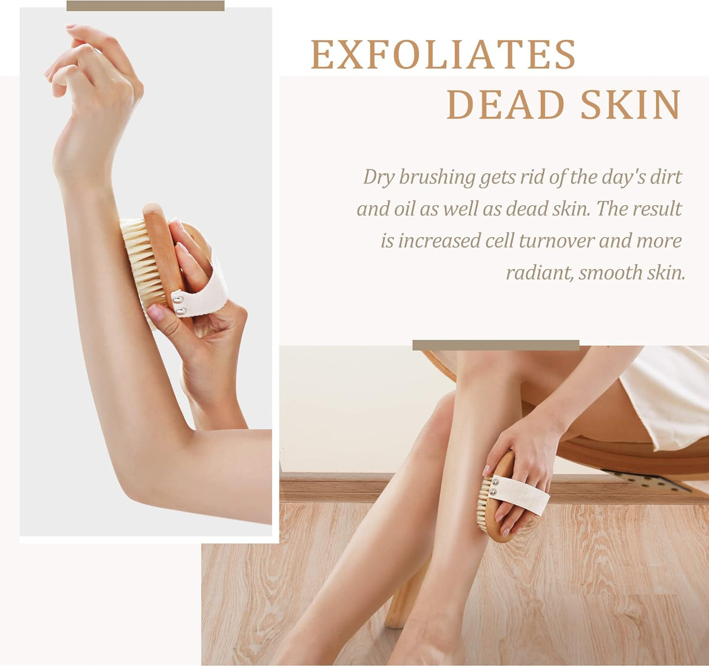 SURDOCA Dry Brush, Body Exfoliating Scrubber, Bath Shower Brushes for Improve Circulation, Cellulite and Lymphatic Remover