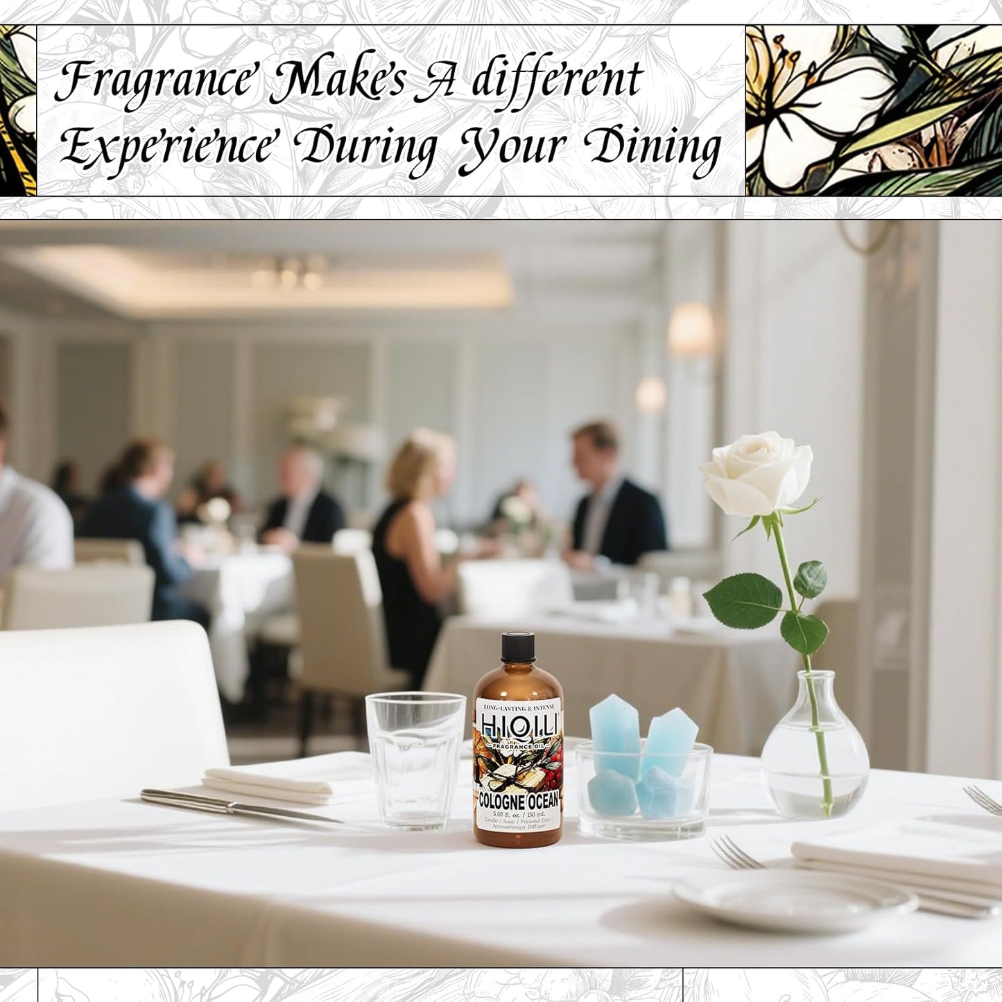 HIQILI Cologne Ocean Fragrance Oil for Making Candle, Bath Bombs, Home Diffuser, Long-Lasting Scents for Hair & Body - 5.07 Fl Oz