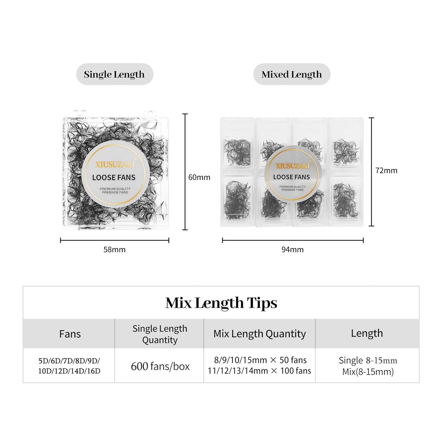 Premade Fans Eyelash Extensions 600 Fans 10D Premade Lash Fans Volume Lash Extensions 0.07 Thickness Eyelash Extension D Curl 13mm Fluffy Soft Handmade Loose Fan(600Fans-10D-0.07-D,13mm)