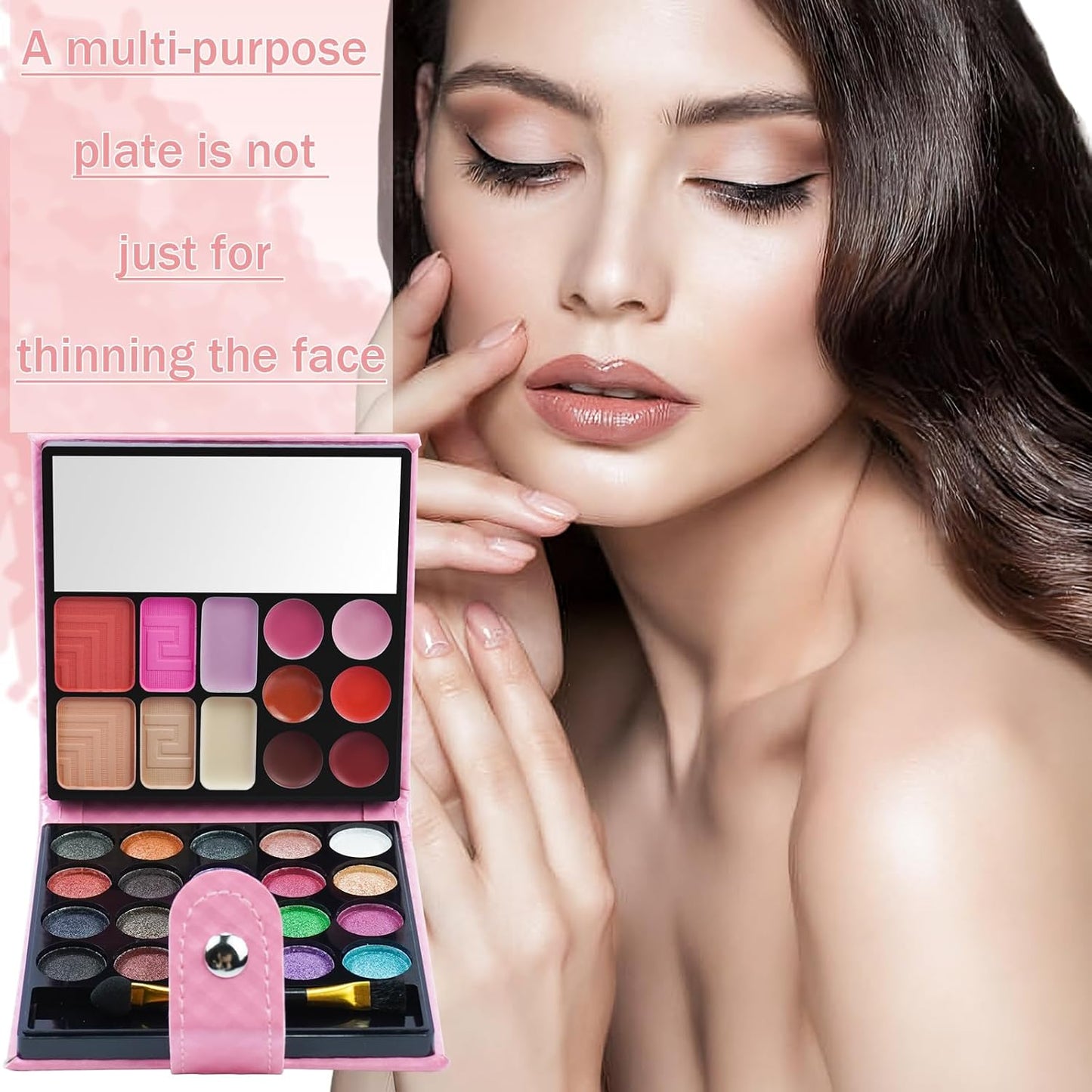 All-in-one Holiday Makeup Gift Set | Full Makeup Kit for Women Essential Starter Bundle Include 20 Highly Pigmented Shimmer Eyeshadow Palette,3 Blush,3 Face Powder, 6 Lipgloss, Brush