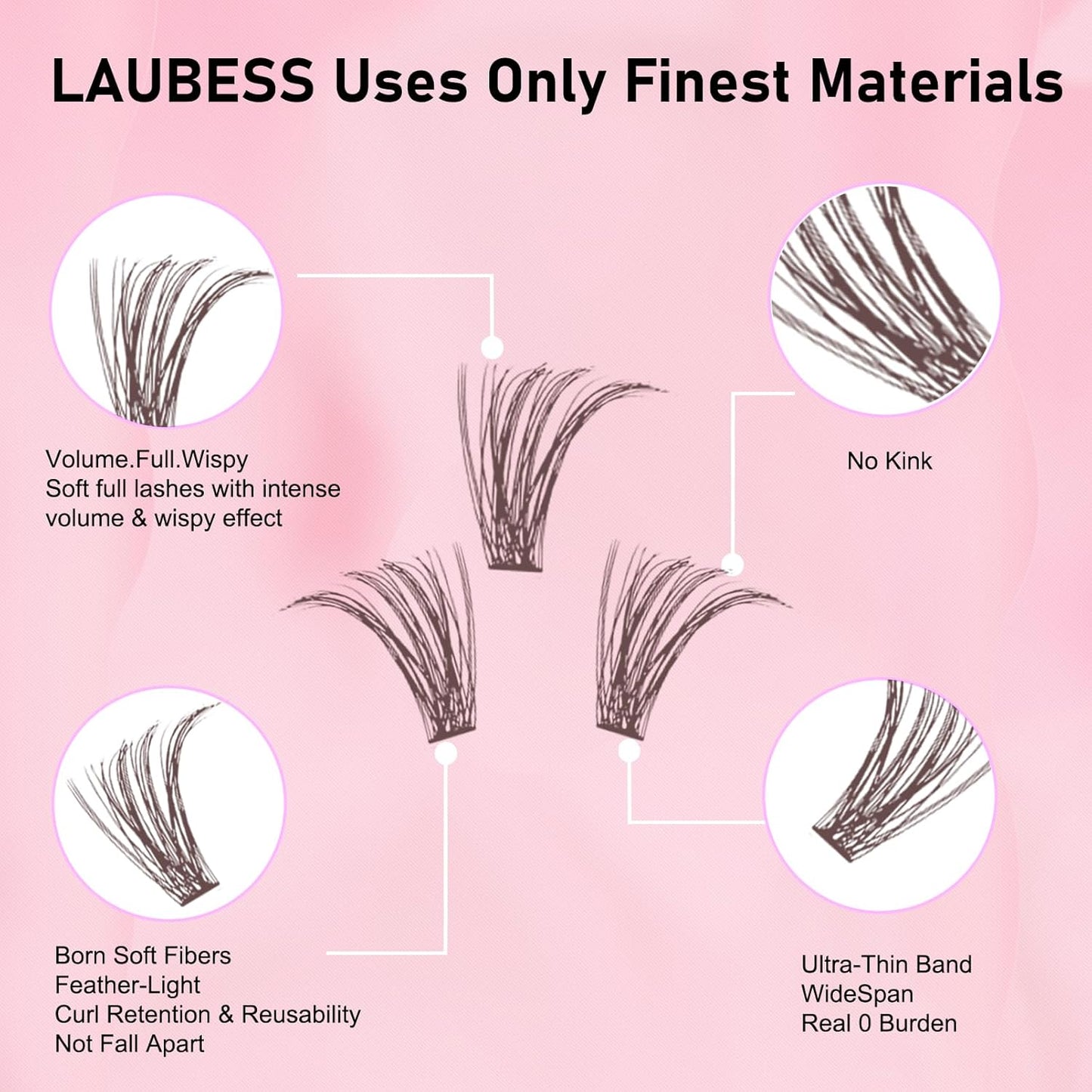 Colored Lash Clusters LAUBESS Dark Brown Colored Eyelash Clusters Wispy Colored Lash Extensions Colorful Lash Clusters Individual Lashes (Brown 40D-0.07D-Mix8-16)