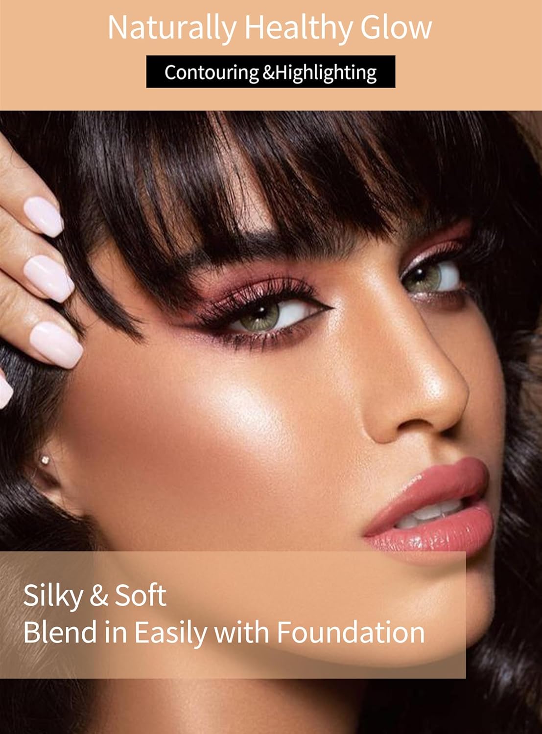 Go Ho Liquid Contour Beauty Wand,Blendable Super Silky Cream Contour Stick,Moisturizing Contour Blusher Stick with Fine Cushion Applicator,Cruelty-free, 002# Medium Brown