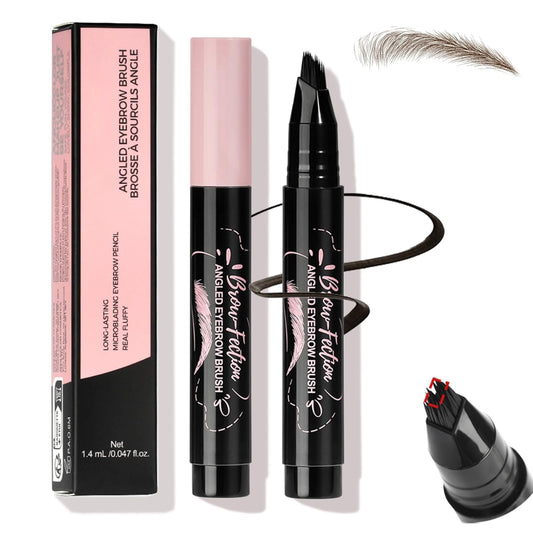 Eyebrow Pen, Waterproof Eyebrow Pencils for Women - Angled Brow Brush & Multi-Fork Tip Microblading Brow Pen, Precisely Creates Natural Hair-Like Brows, Easy to Use 02-Tawny Brown