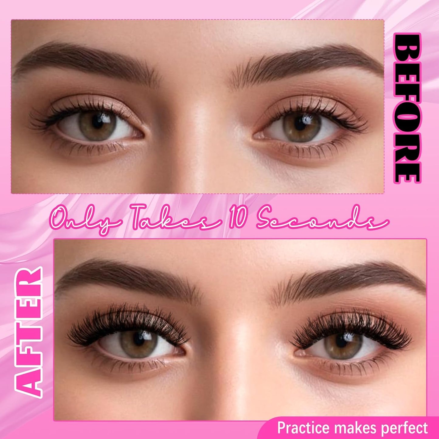 Veleasha Magnetic Eyelashes Manga Lashes Cat Eye Lash Magnetic Lashes with Applicator Natural Look Reusable No Glue Easy to Apply & Remove Spiky False Eyelashes Lash Wispy (Flash)