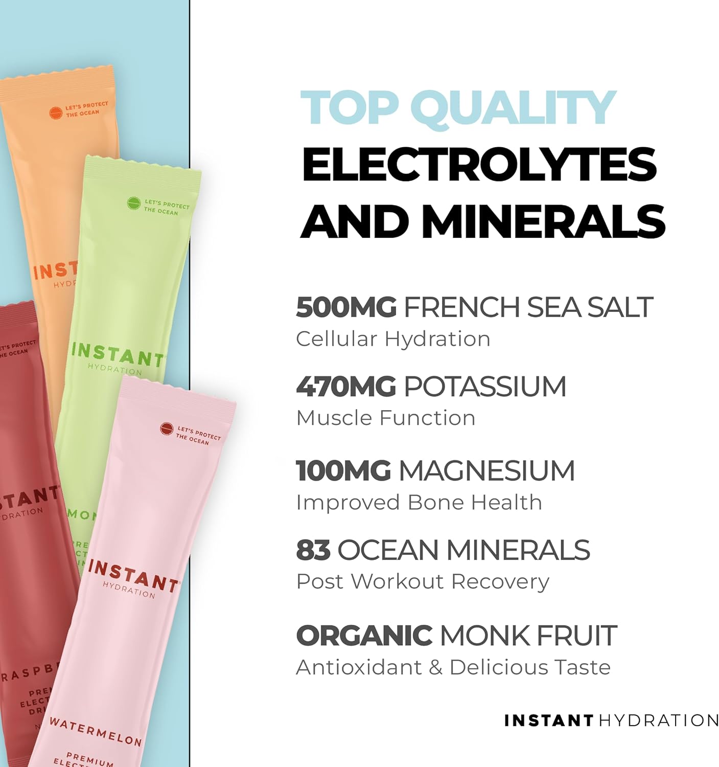 Instant Hydration Electrolytes Powder Packets - Variety Pack - Zero Sugar - Keto, Vegan, Gluten-Free, Non-GMO - Boost Recovery, Brain Function, Muscle & Tissue Health - 12 Sticks