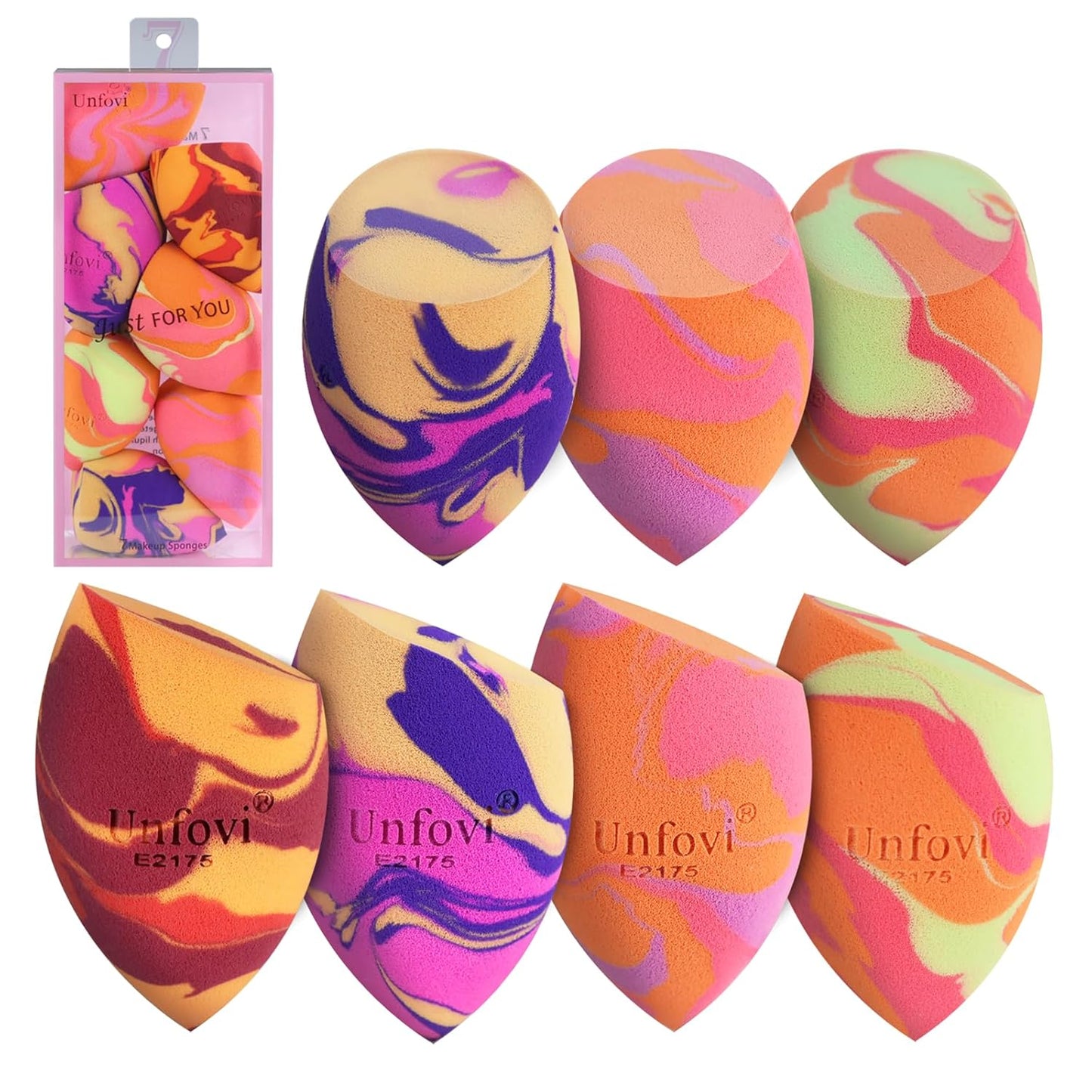 Tri Color Makeup Sponge, Low Absorption Latex Free Soft Makeup Sponges For Foundation,7pcs Beauty Sponge Blender for Power&Cream,Liquid (Multicolor)