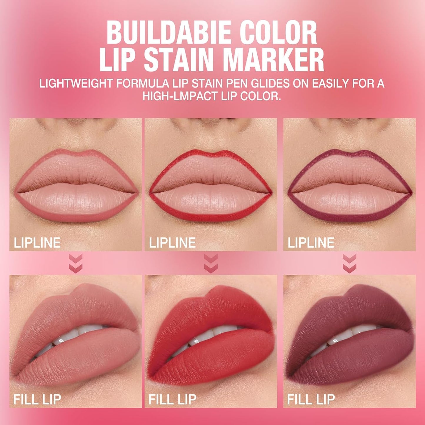 LANGMANNI 6Pcs Sculpting Matte Velvet Lip Liner Set,Smooth Creamy Texture,Waterproof And High Pigmented For Girls Daily Application Lip Makeup(1+2+3+4+5+6)