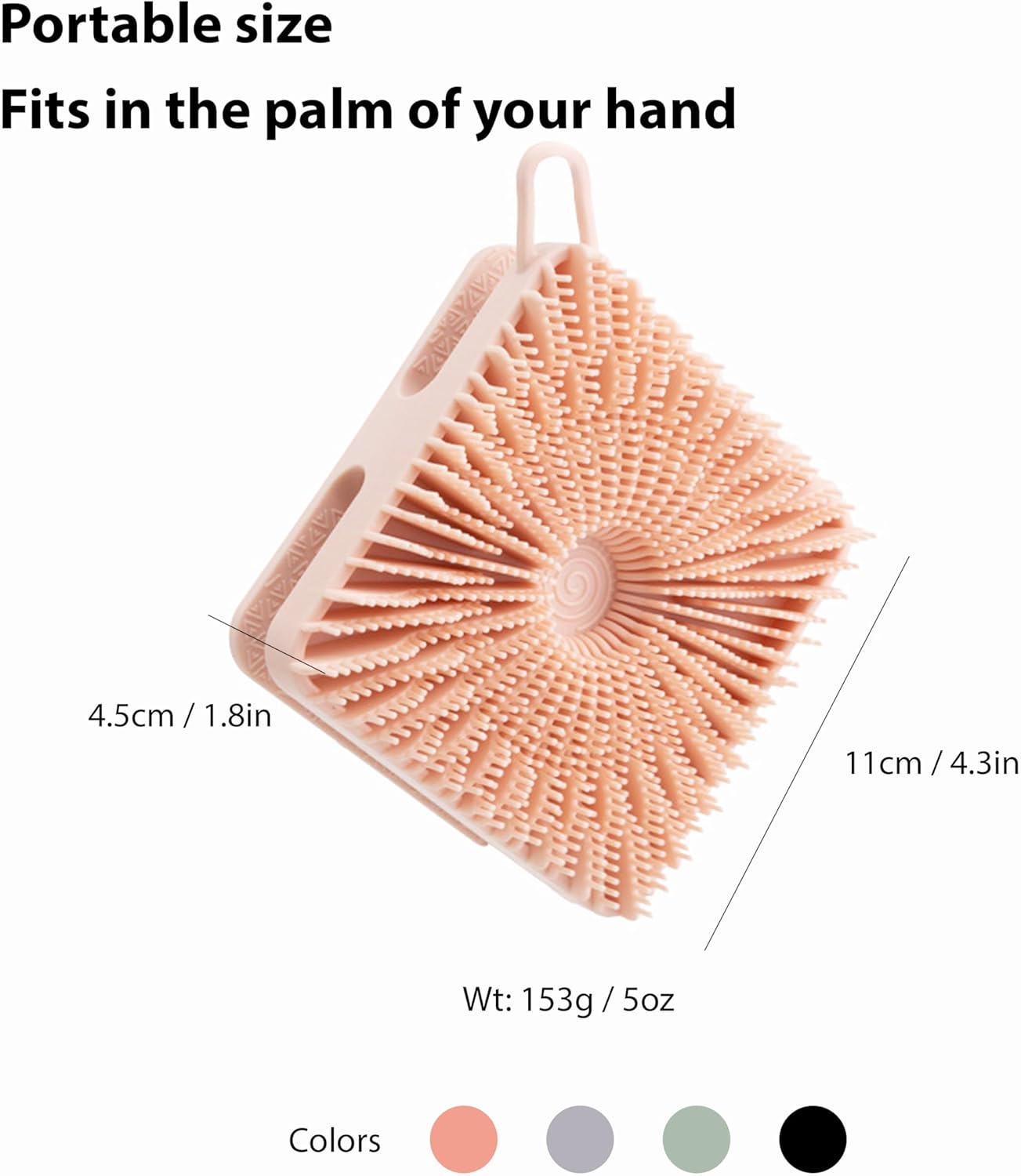 2 PC Silicone Exfoliating Body Scrubber, Silicone Body Shampoo Brush, Soft Silicone Loofah for Sensitive Skin, Shower Silicone Hair Scalp Massager, Easy to Clean, Lather Well(Black&Green)