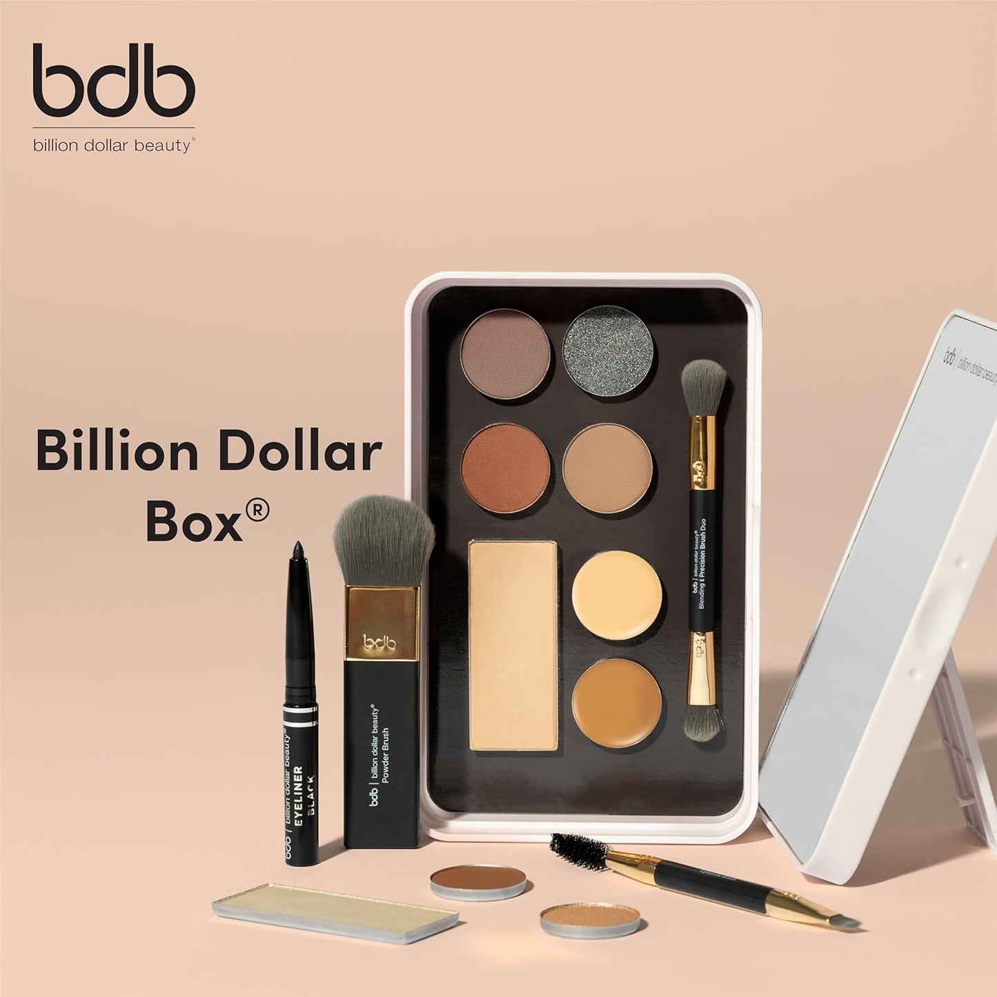 Billion Dollar Brows Beauty Box, All-in-One, Customizable, Sustainable, Convenient, Full Face Makeup Palette, Cruelty Free (Beauty Box)