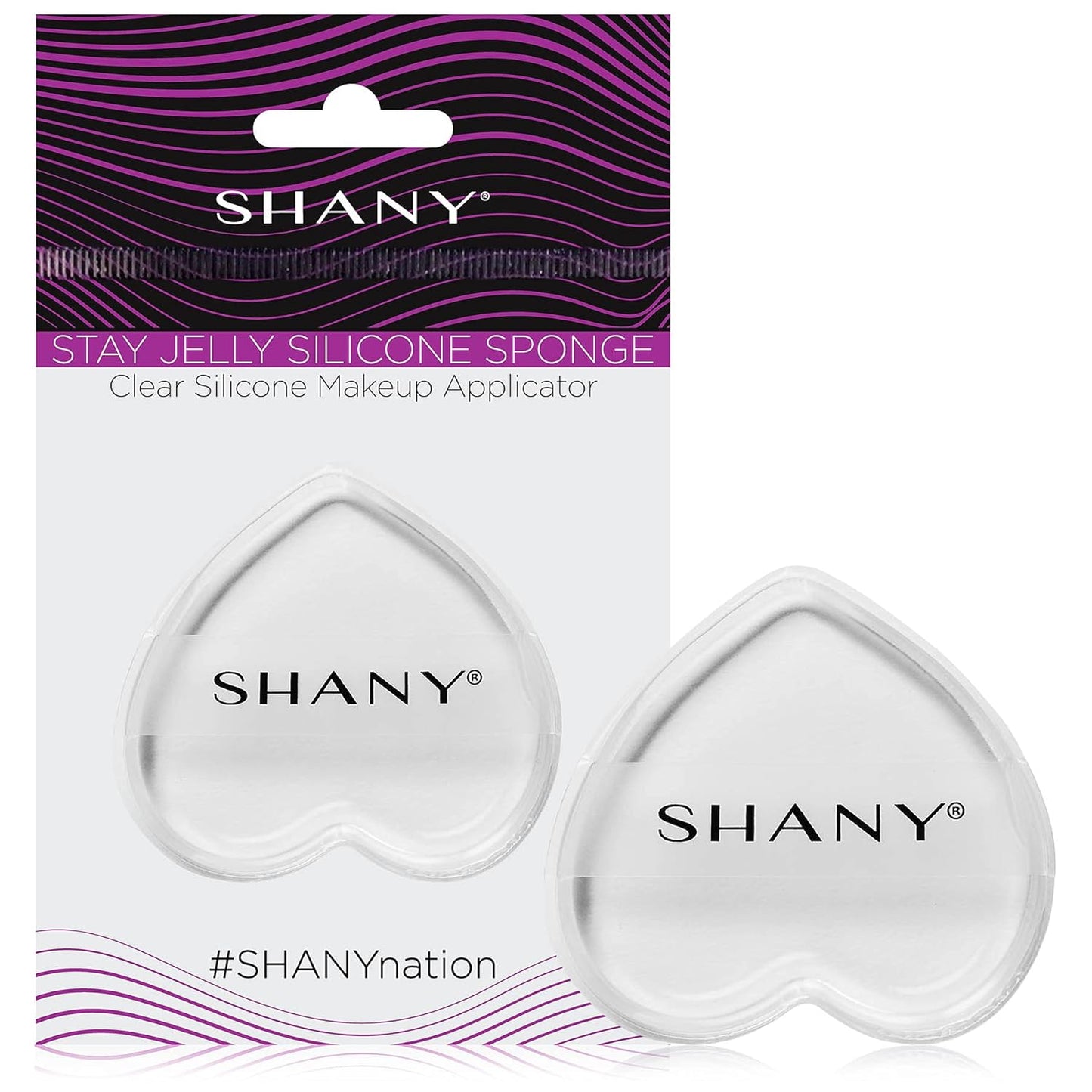 SHANY Stay Jelly Silicone Sponge - Clear & Non-Absorbent Makeup Blending Sponge for Flawless Application with Foundation - HEART