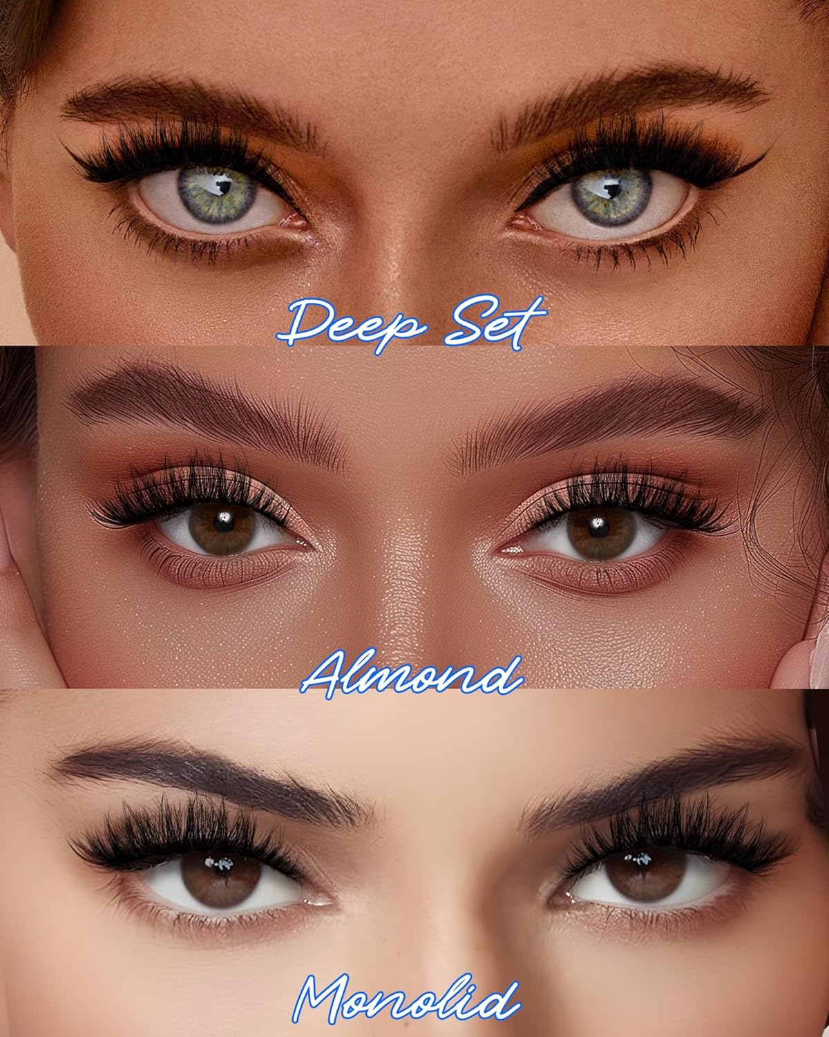 BEYELIAN 14 Pairs False Eyelashes Fluffy D Curl 6-15MM Cat Eye Lashes Wispy, 3D Volume Clear Band Faux Mink Lashes Soft and Lightweight, Reusable, Easy to Apply (14P-HSCS-48)