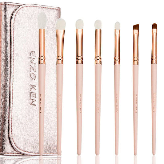 Natural Goat Hair Eye Shadow Brush Set Professional, Blending Eyeshadow Brush Set with Case, Small Nose Contour Brushes, Natural Hair Eyeshadow Brushes, Eye Brush, Eyeshadow Blending Brush.