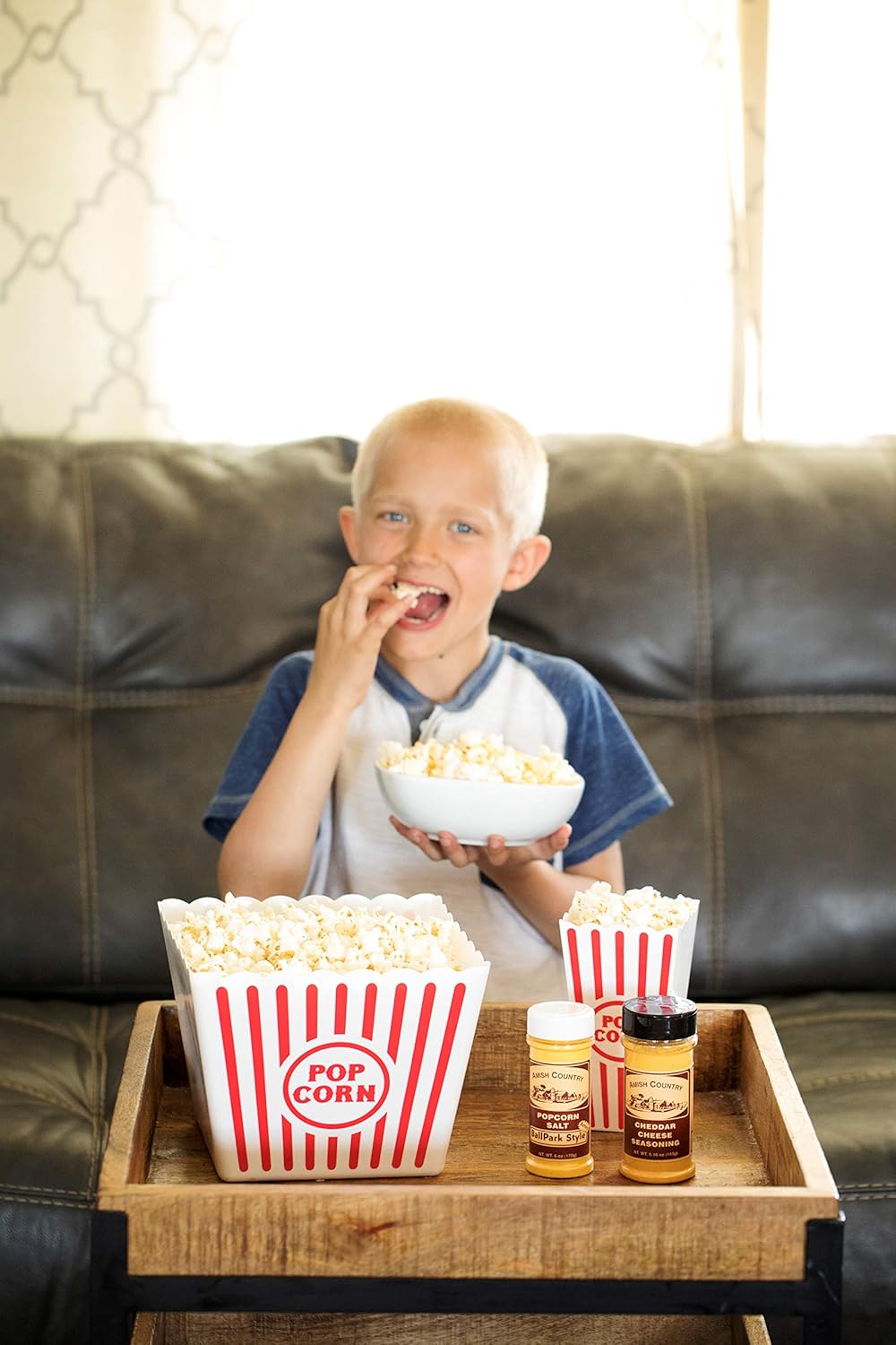 Amish Country Popcorn | Seasoning Variety Pack | BallPark Style ButterSalt - 5.5 oz & Cheddar Cheese - 4.7 oz Popcorn Seasoning | Old Fashioned, Non-GMO and Gluten Free