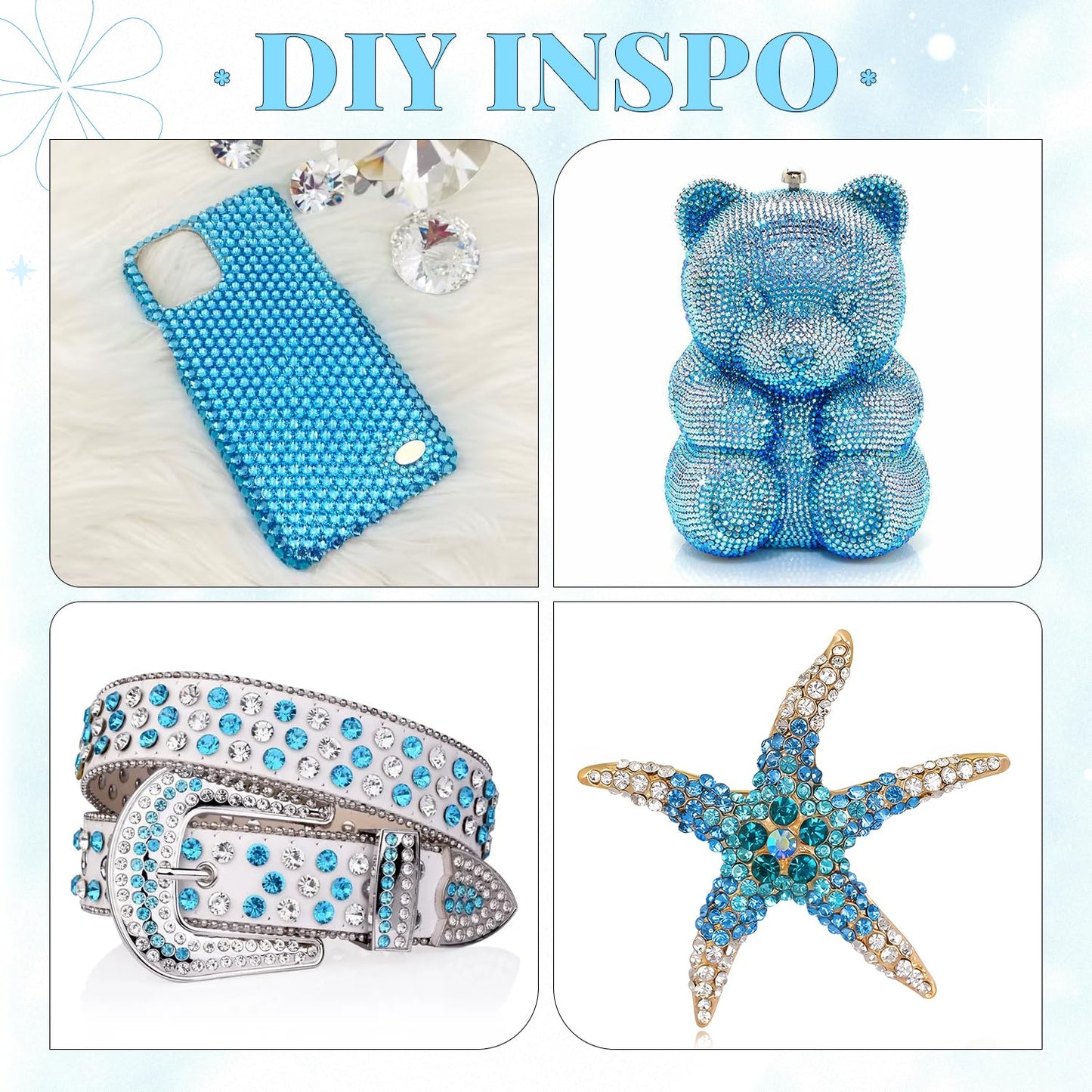 6000Pcs Resin Rhinestones for Bedazzling with 3Pcs B7000 Jewelry Glue, 1 Box Indicolite Flatback Rhinestones for Crafting Crafts DIY, Crystals Gems for Clothing Shoes Tumblers Nail Art Makeup