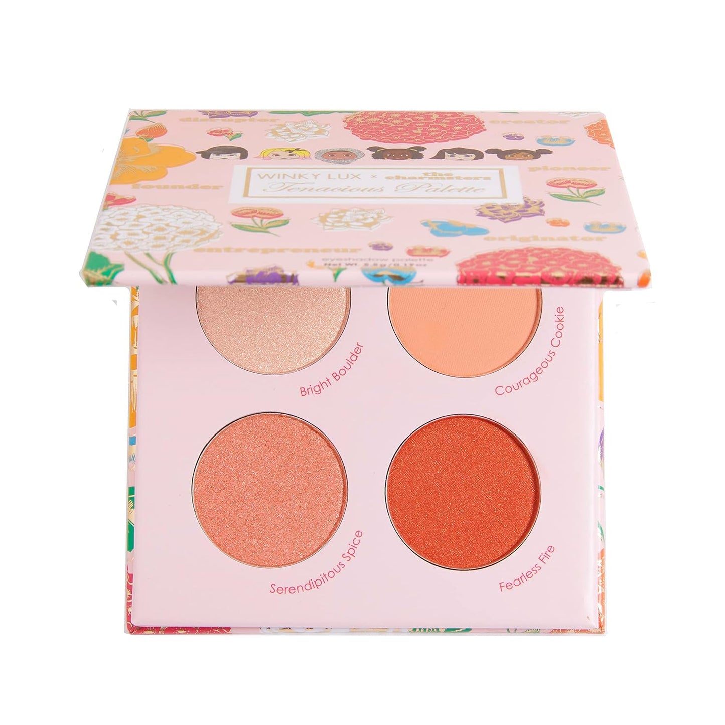 Winky Lux Charmsters Tenacious Palette, Eyeshadow Palette with Pink, Peach and Red Eyeshadows, Makeup Palette