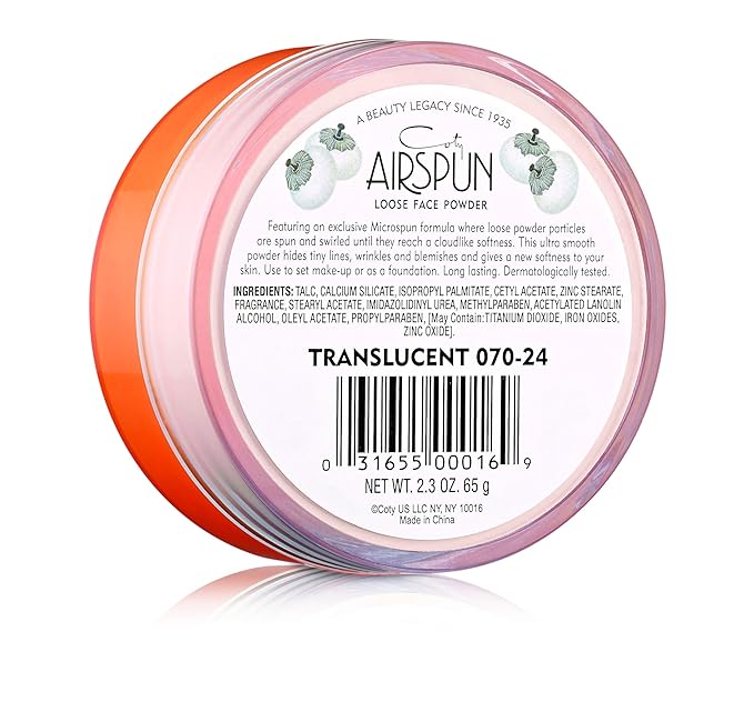 Airspun Coty Loose Face Powder, Translucent, Pack of 1