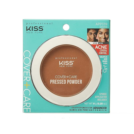 KISS Cover and Care Acne Control Pressed Powder Shine Free Face Light Weight Makeup Setting Powder - APP339 (Coconut)