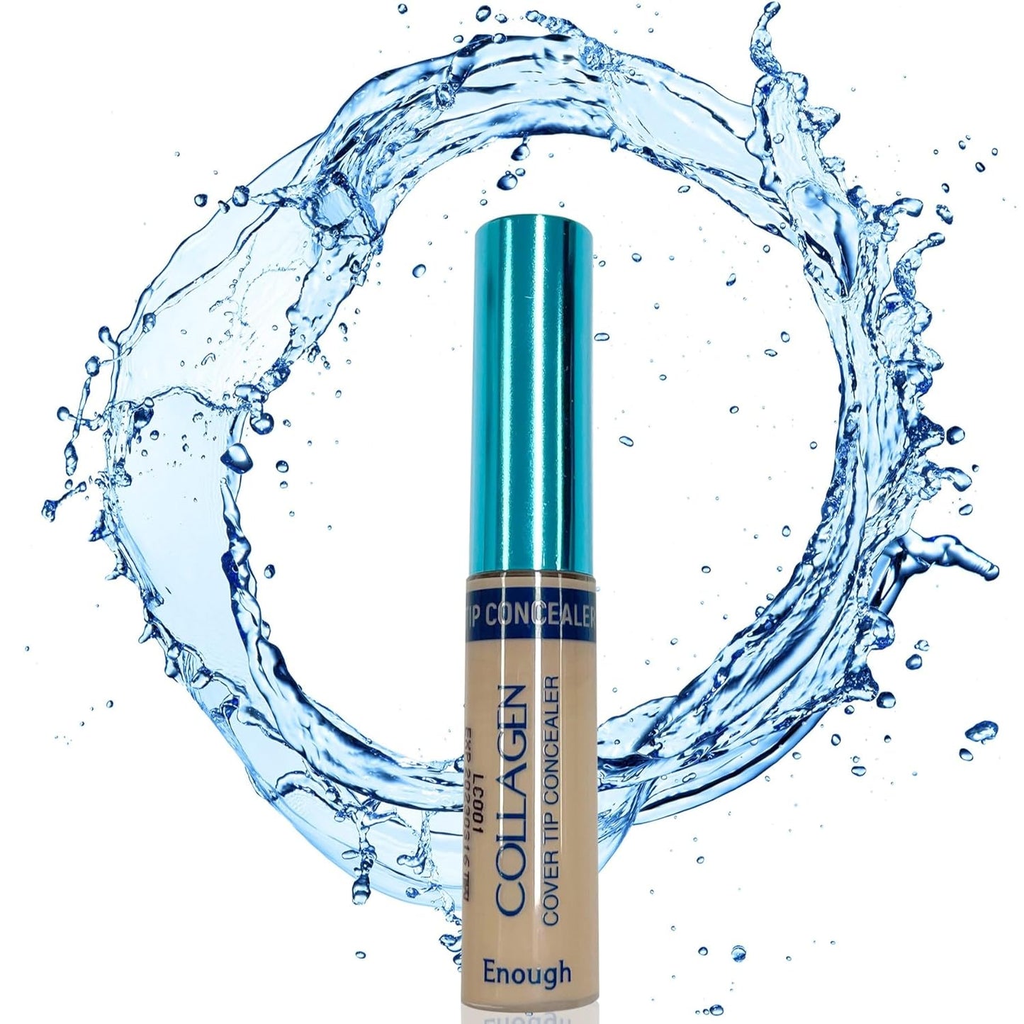 Enough Collagen Cover Tip Concealer - Full Coverage Concealer for Flawless Skin (#02 Transparent beige, 0.31oz / 9g)