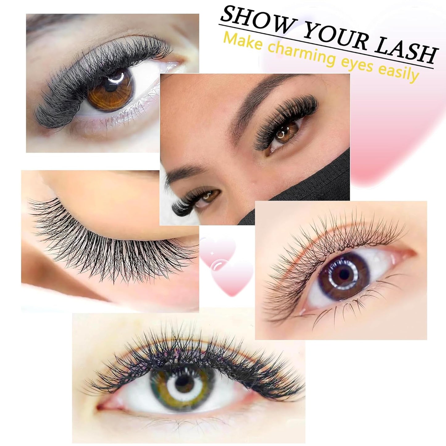 YY Lash Extensions Supplies Y Eyelash Extensions 0.07mm Thickness L/LU Curl Mix 8-15mm Premade Fans 4D Russian Volume Matte Black 12 Rows Crisscross Eye Lashes(YY-0.07-L,8-15mm)