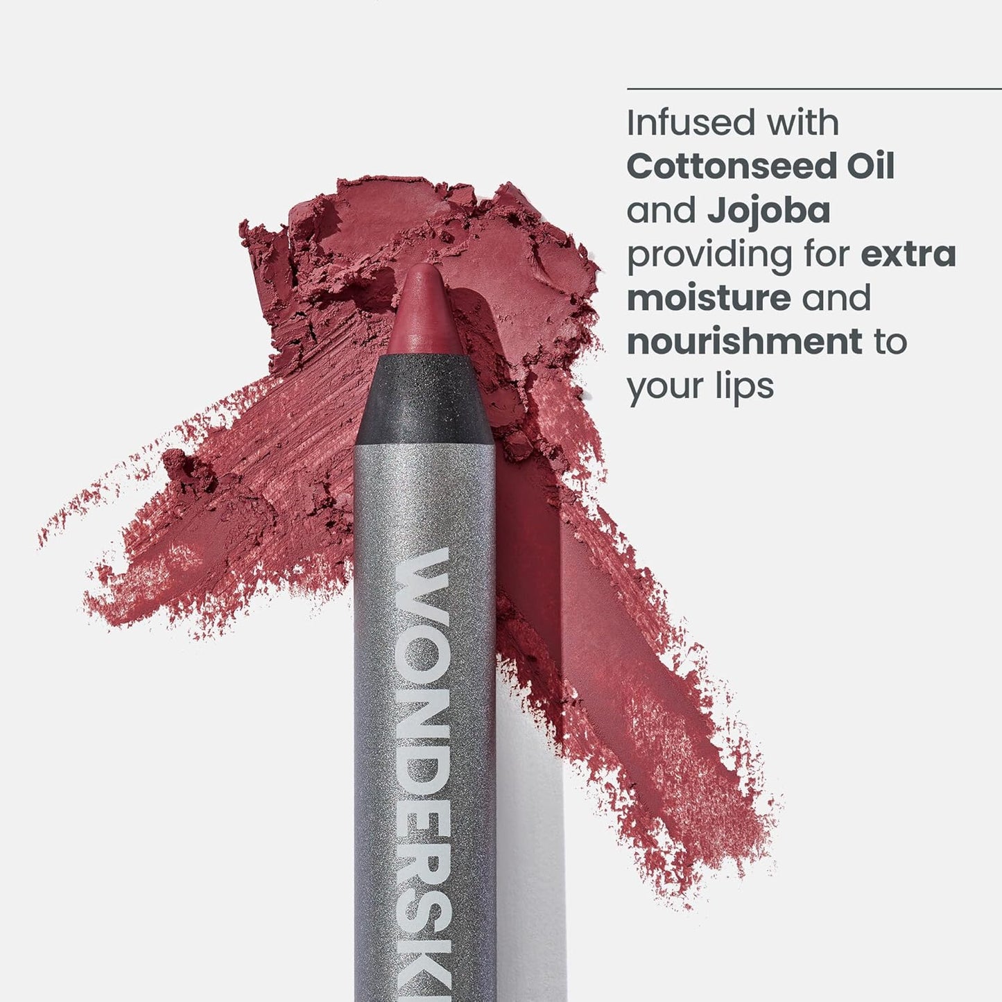 Wonderskin Lip Liner Pencil - 360 Contour Lipliner, Long Lasting, Sharpenable, Waterproof and Transfer-Proof Nude Lip Liner Pencil (Rosewood)