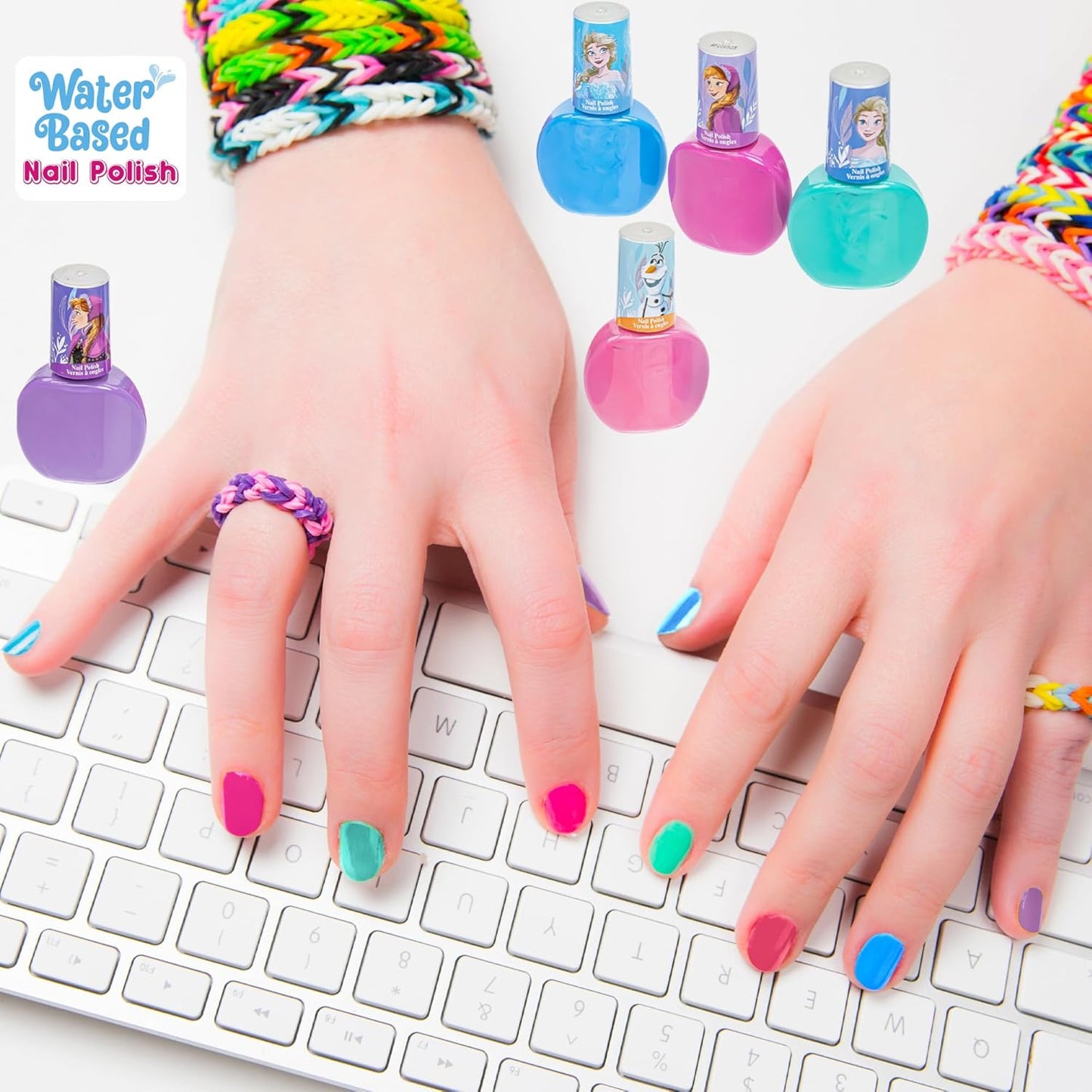 Disney Frozen 2 - Townley Girl Super Sparkly Cosmetic Makeup Set for Girls with Lip Gloss Nail Polish Nail Stickers - 11 Pcs|Perfect for Parties Sleepovers Makeovers| Birthday Gift for Girls 3 Yrs+