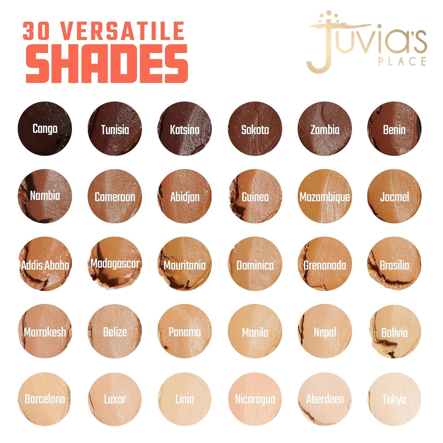 Juvia's Place Shade Stick Foundation, Concealer, Contour, Dominica, Tan w/Golden Undertone, .34 oz