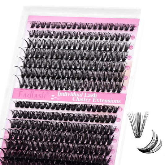 Cluster Lashes D Curl Lash Clusters 280 Pcs Lash Extension Clusters Individual Lashes Soft DIY Eyelash Extensions Mixed Tray Eyelash Clusters Natural Look (40D+50D-0.07D, 8-16mm)