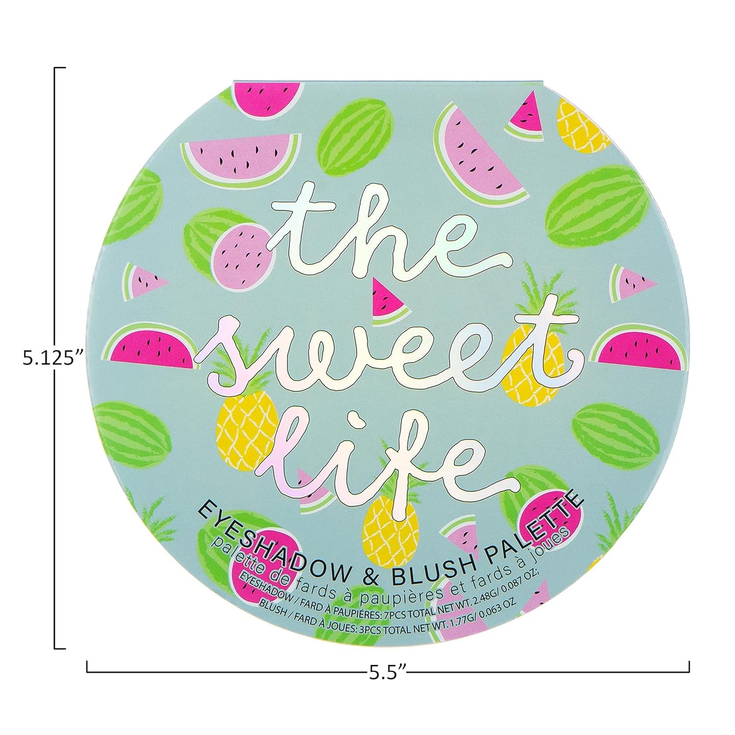 Expressions The Sweet Life Glisten & Glitter Makeup Palette 10 Color Eyeshadow Palette & Blush Makeup Novelty Beauty Set, Fold Out Compact with Mirror,Washable, Non-Toxic