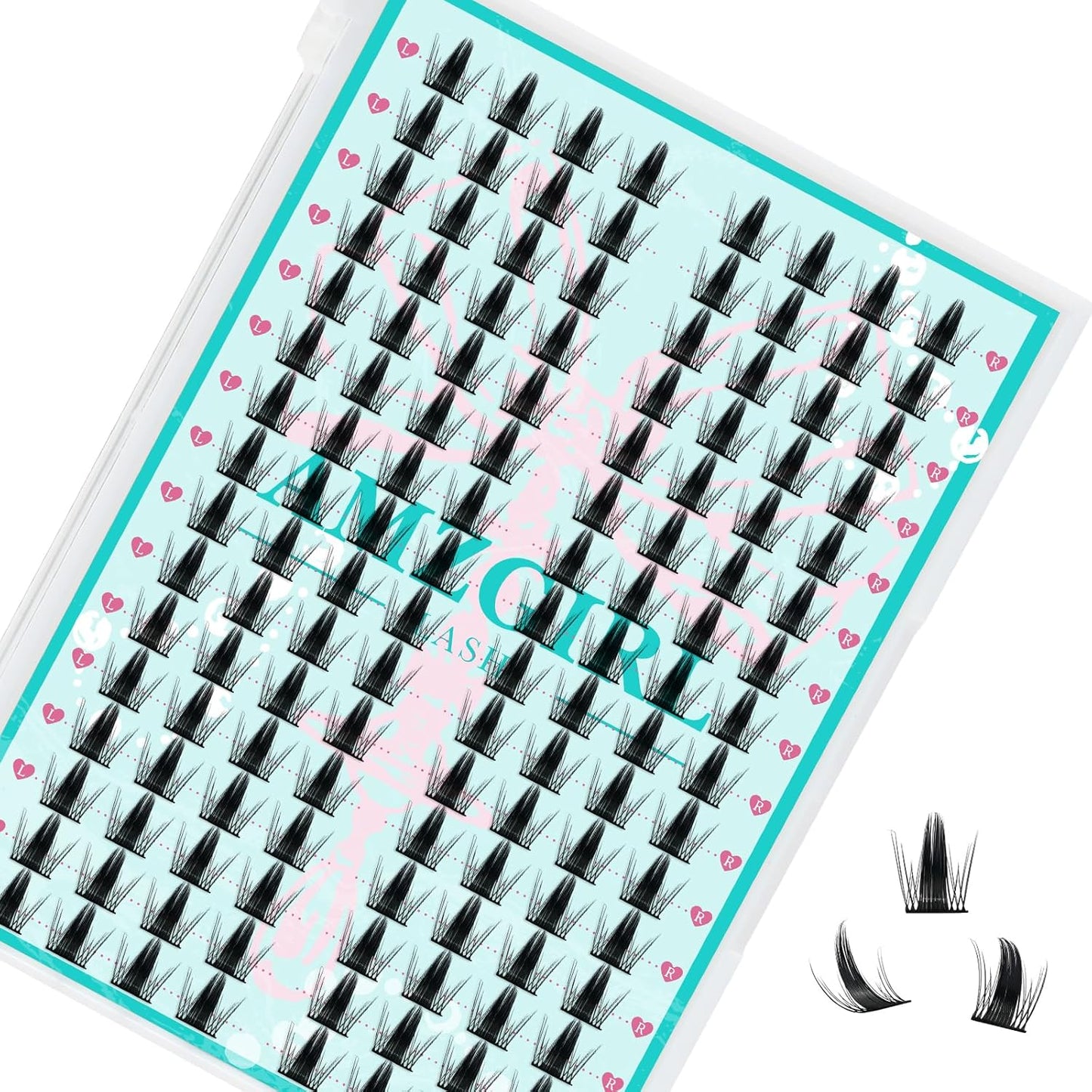 Manga Lash Clusters Wispy 128PCS Left & Right Volume Eyelash Extension,D Curl Wide Lash Band Lashes Cluster Eyelash Extensions Wet-Look Lashes Clusters(Daisy,D-12mm)