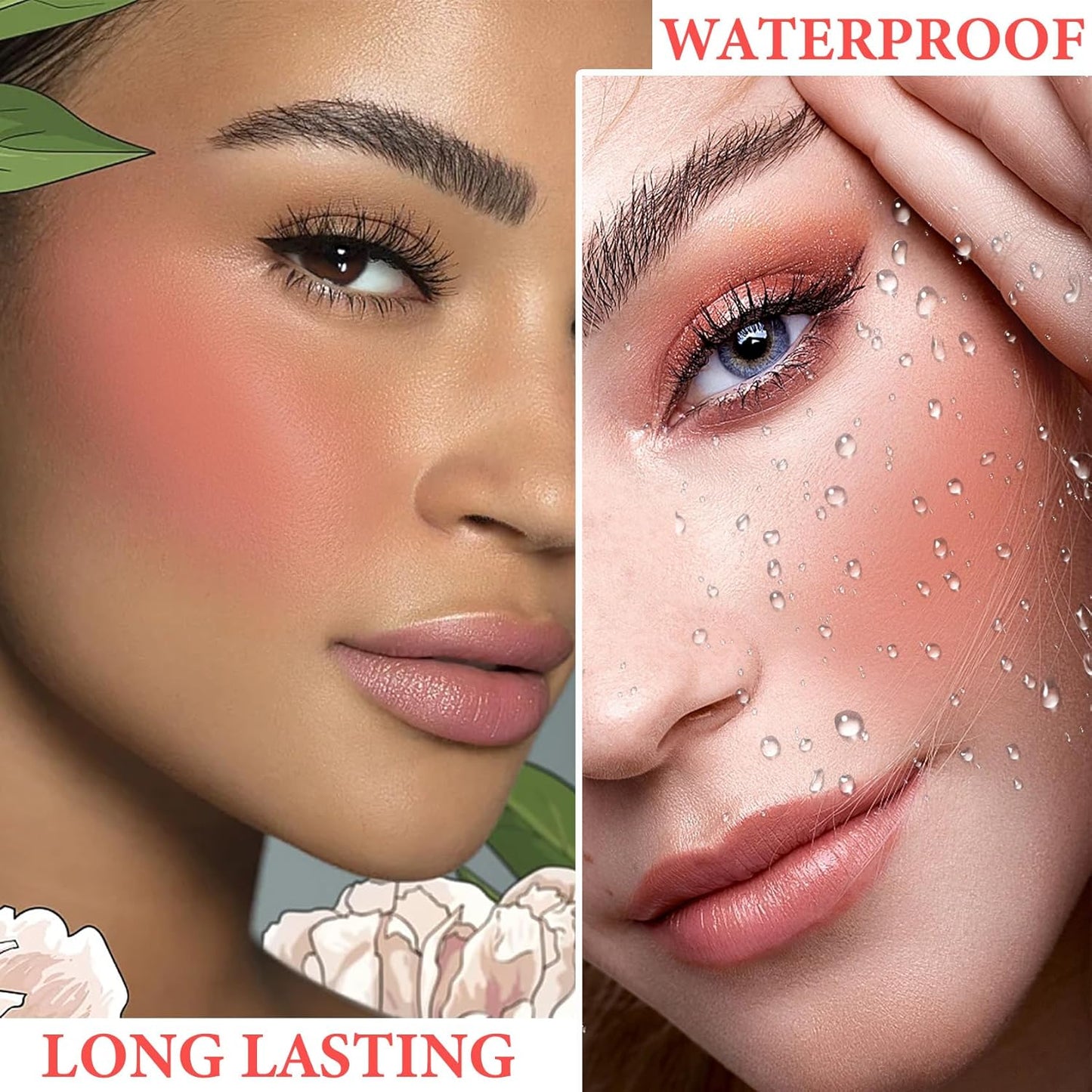 Cream Blush Stick Makeup,Blush Stick for All Skin Tones,Easy to Color,Soft Long Lasting Lightweight Blush Face Makeup Stick,Waterproof Multi Stick for Cheeks & Lip & Eyes（#103）