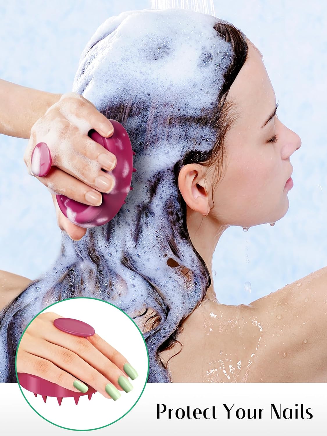 HEETA Scalp Massager Hair Growth 2-Pack, Soft Silicone Scalp Scrubber Shampoo Brush for Exfoliation Dandruff Removal Head Massage Stress Relax, Wet & Dry Use for Women Men Thick Thin Curly Hair Care