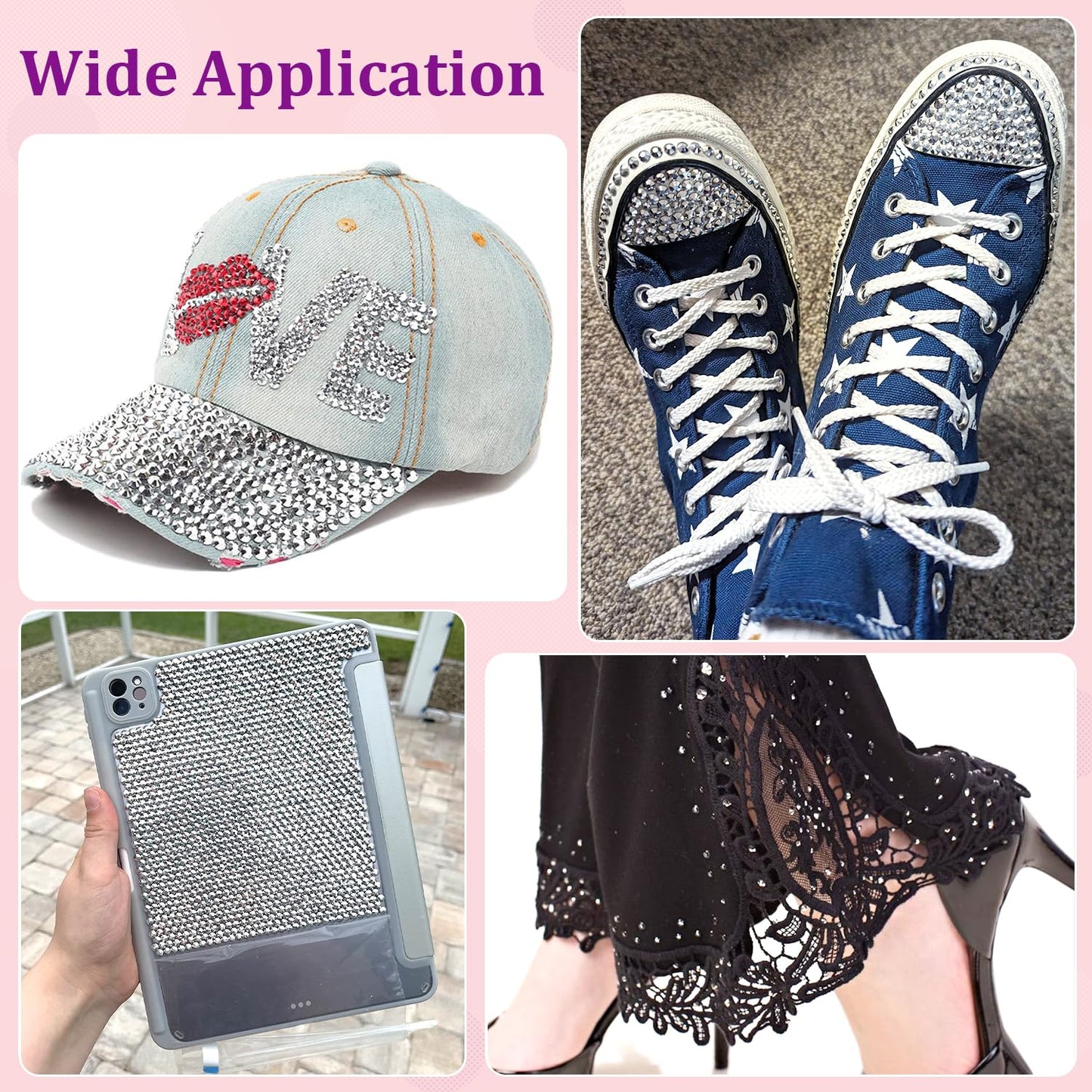 30000Pcs Resin Rhinestones for Bedazzling with Tweezers, Silver Rhinestones for Crafting with B7000 Jewelry Glue for DIY Crafts Clothing Tumblers Shoes Fabric Nail Art