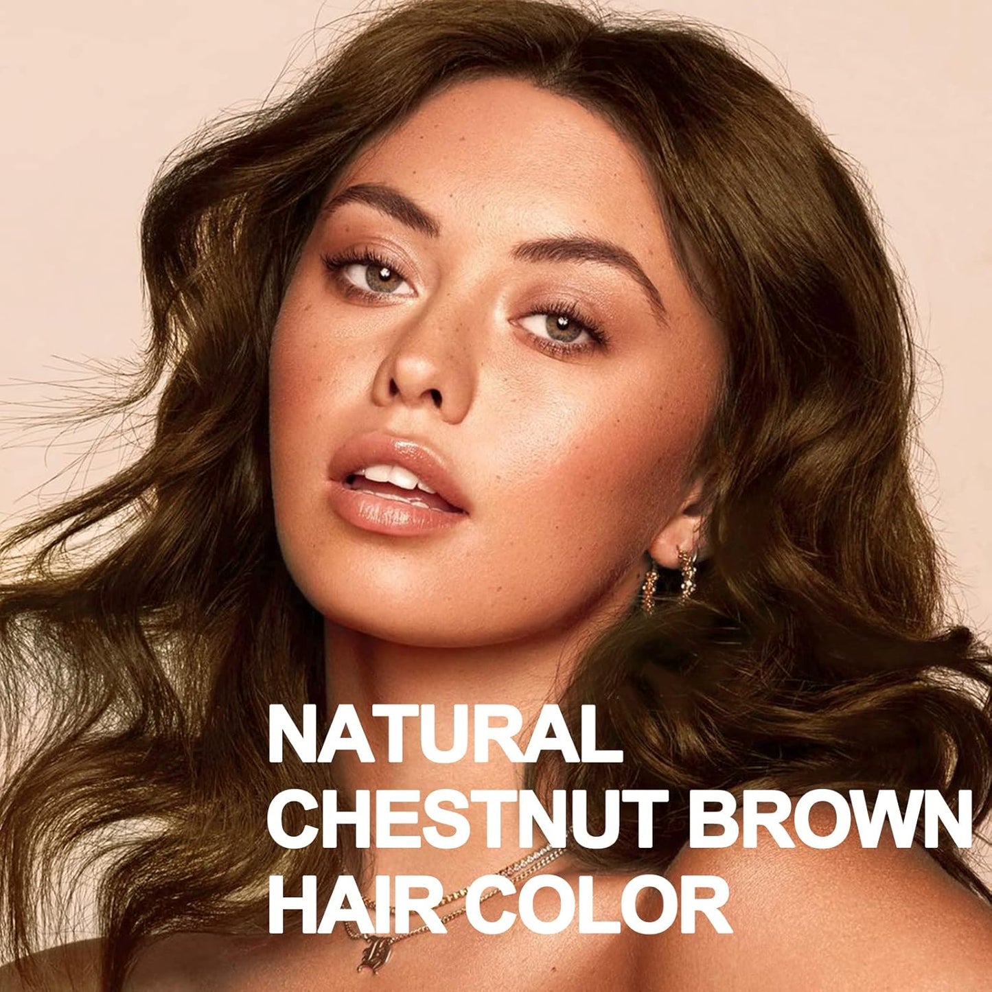 Hair Dye Shampoo 3 in 1, Chestnut Brown Hair Dye 16.9 FL Oz, Hair Shampoo, Semi-Permanent Hair Color Shampoo, Lasts 30 Days (Chestnut Brown)