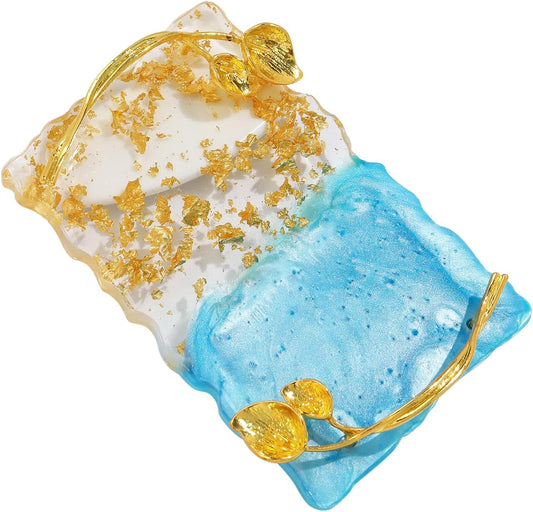 Resin Nail Art Palette, Nail Art Painting Palettes with Nail Palette Stirring Rod Gold Edge Nail Holder Nail Art Display Board Fashion Delicate Nail Tool Accessories, Type 3