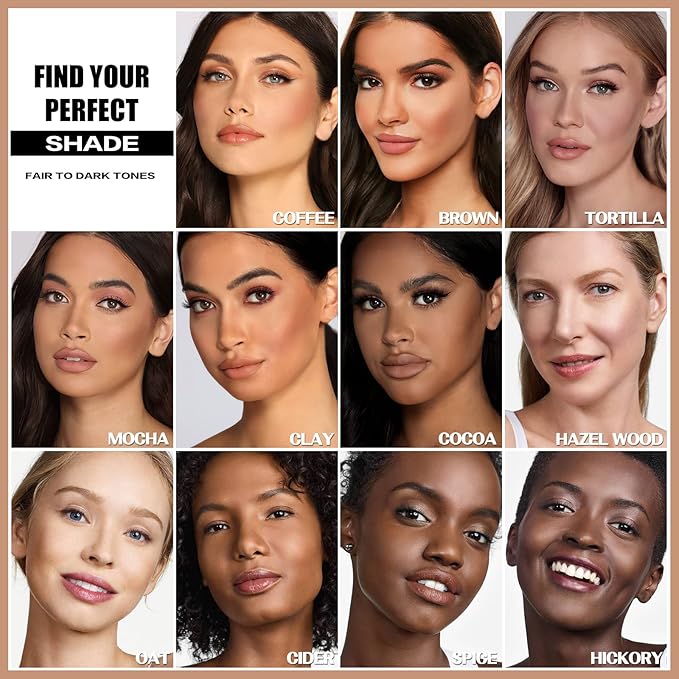 FOCALLURE Cream Contour Stick, Matte Bronzer Stick, Professional Face Shaping & Contouring Stick Makeup, Easy to Apply with Buildable Coverage, Long Lasting & Sweatproof, HICKORY